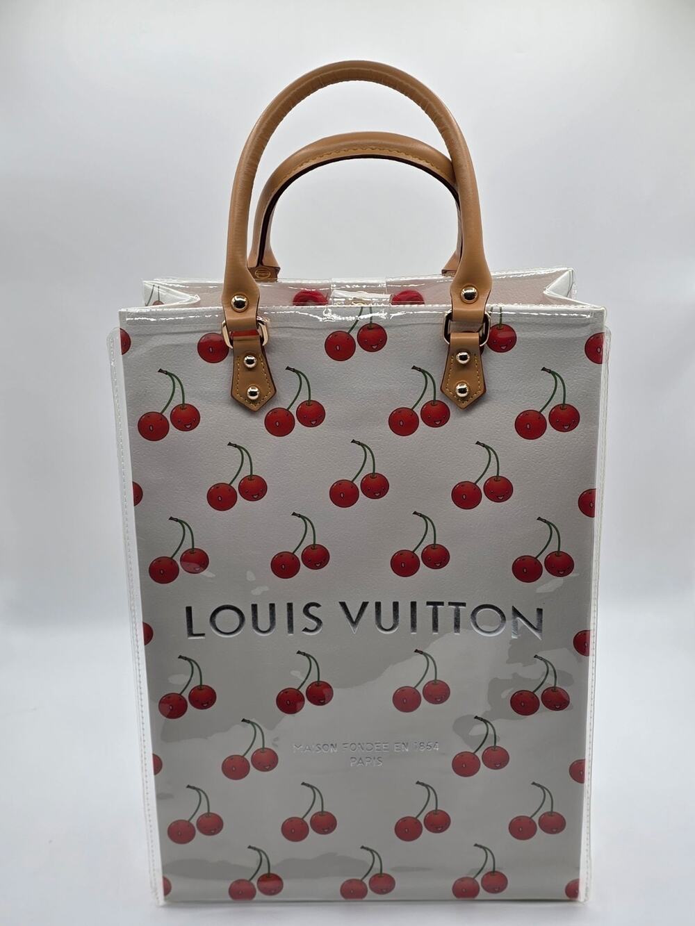 Louis Vuitton Takashi Murakami Cherry Paper Shopping Bag W/PVC Protector